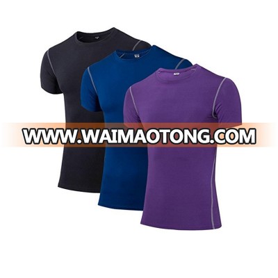 Men's Sport Short Sleeve Shirt Dry Fit Athletic Compression Base Layer