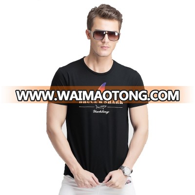 Mens Premium Fitted Short-Sleeve Crew T-Shirt with Printing(free stock sample)